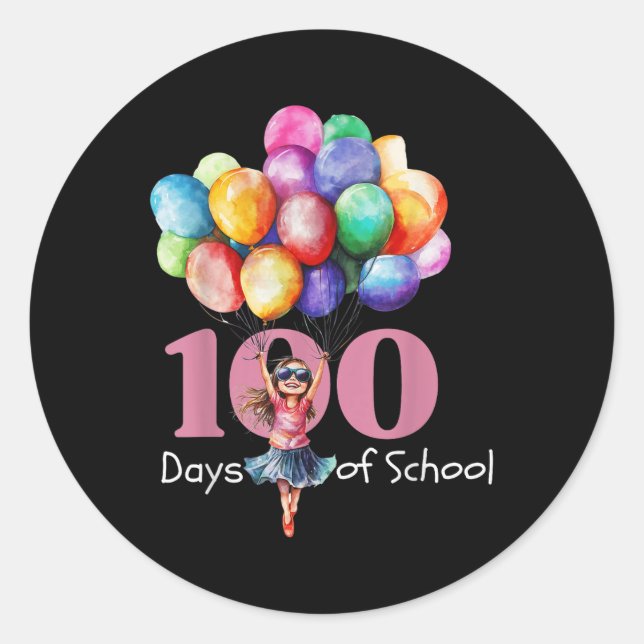 100 Days Of School Celebration Outfit Kids, Girls  Classic Round Sticker (Front)