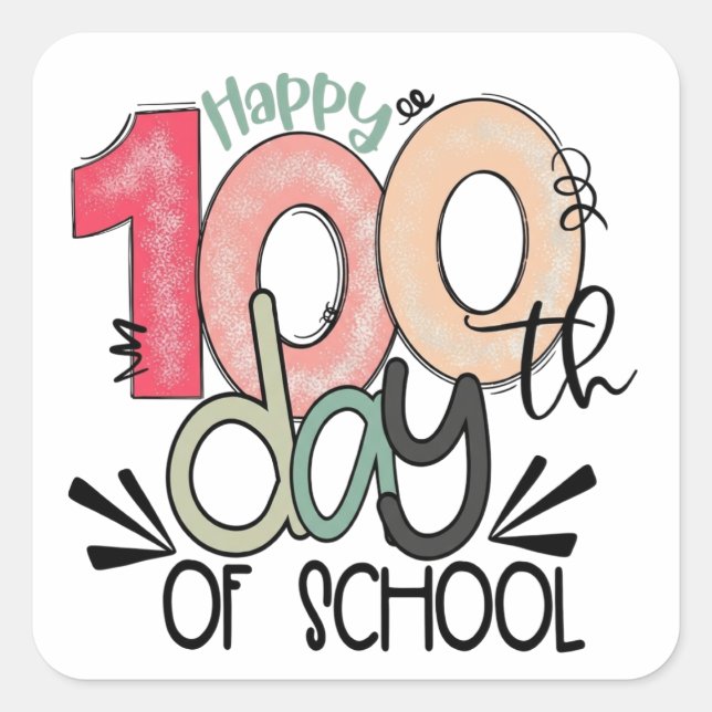 100 days of school celebration  square sticker (Front)