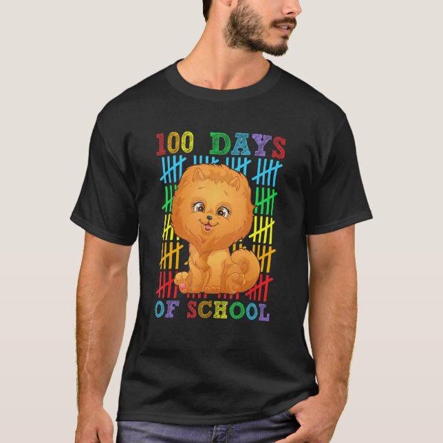 100 Days of School Chow Chow Dog Cool 100th Day Sc T-Shirt (Front)