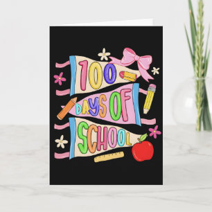 100 Days of School Colorful Banner Design Card
