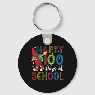 100 Days Of School Colourful Dabbing Pencil Teache Keychain