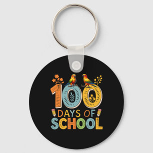 100 Days Of School Colourful Sun Conures Teacher S Keychain