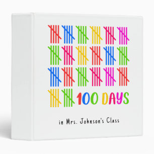 100 Days of School Colourful Tally Mark Binder