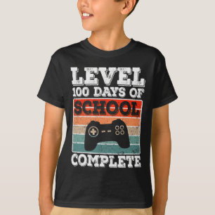 100 Days Of School Complete Gamer Boys Video Games T-Shirt