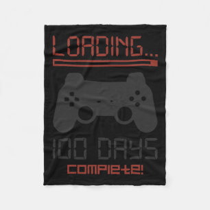100 Days Of School Complete Gamer Video Games Boys Fleece Blanket