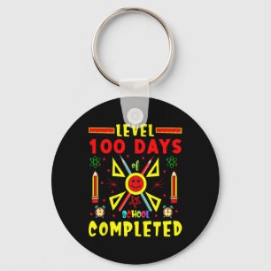 100 Days Of School Completed 100th Day Gaming Game Keychain