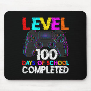 100 Days Of School Completed Gamer Boy Level 100 C Mouse Pad