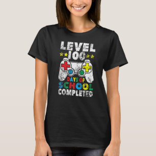 100 Days of School Completed Gamer  Boy Level Up G T-Shirt