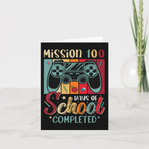 100 Days Of School Completed Gamer Kids 100th Day Card