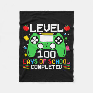 100 Days Of School Completed Gaming Toddler Boy Fleece Blanket