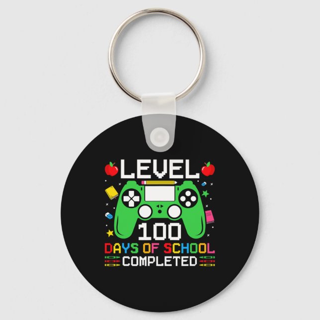 100 Days Of School Completed Gaming Toddler Boy  Keychain (Front)