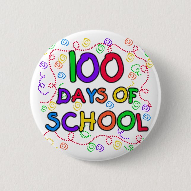 100 Days of School Confetti 2 Inch Round Button (Front)
