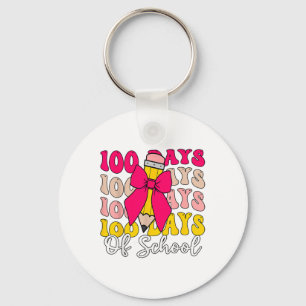 100 Days Of School Coquette Bow 100th Day Of Keychain