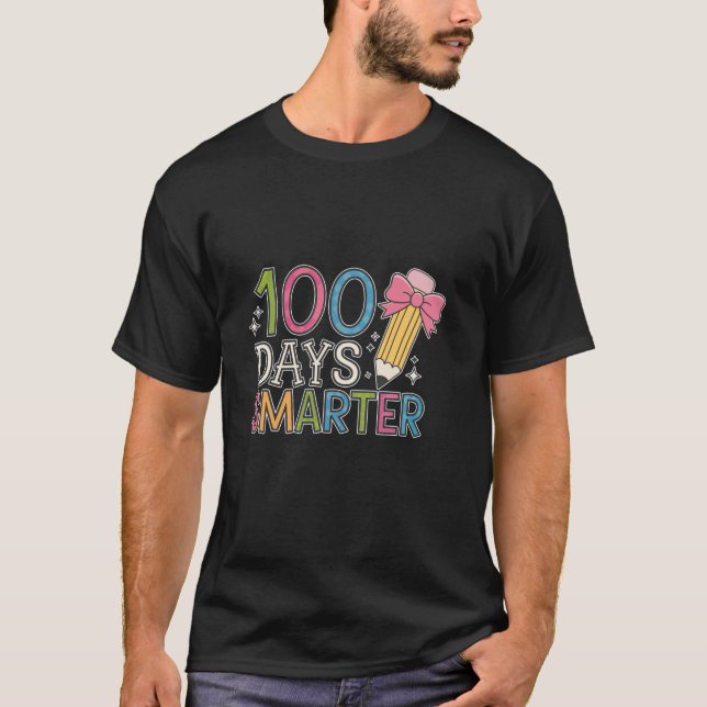 100 Days Of School Coquette Bow 100th Day School K T-Shirt (Front)