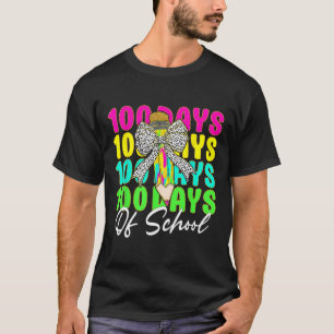 100 Days Of School Coquette Bow Pencil 100th Day O T-Shirt