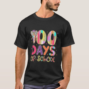 100 Days Of School Coquette Pencil Bow Teachers Gi T-Shirt