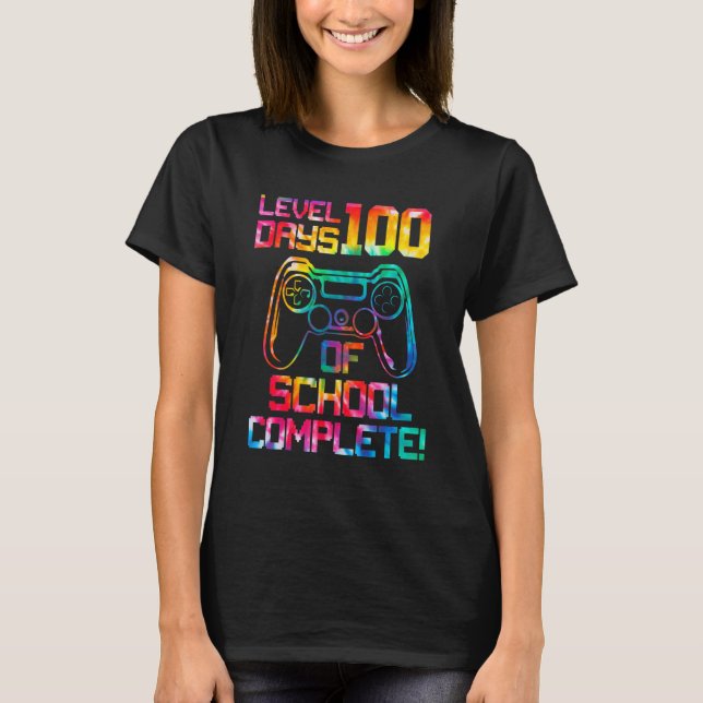 100 Days Of School Costume For Kids Boys Video Gam T-Shirt (Front)