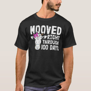 100 Days Of School Cow Moo Ved Face Mask Quarantin T-Shirt
