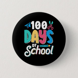 100 Days Of School Cute Cl Kids Pupil  2 Inch Round Button