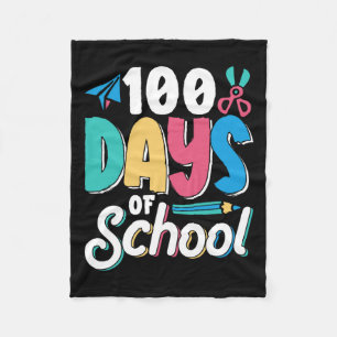 100 Days Of School Cute Cl Kids Pupil  Fleece Blanket