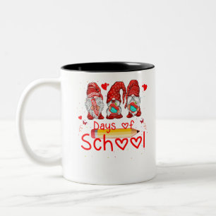 100 Days Of School Cute Gnomes Virtual Learning Two-Tone Coffee Mug