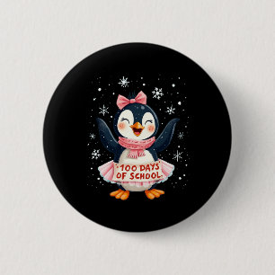 100 Days Of School Cute Penguin 100 Days Of Learni 2 Inch Round Button