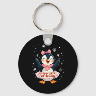 100 Days Of School Cute Penguin 100 Days Of Learni Keychain