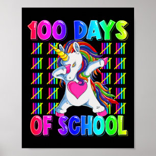 100 Days Of School Cute Unicorn 100th Day Smarter  Poster
