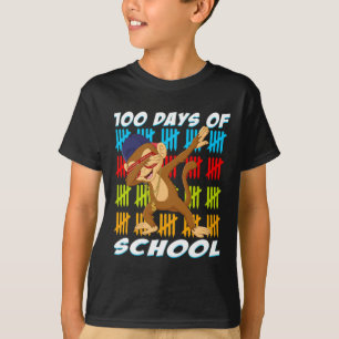 100 Days Of School Dabbing Monkey Fun Animal Lover T-Shirt