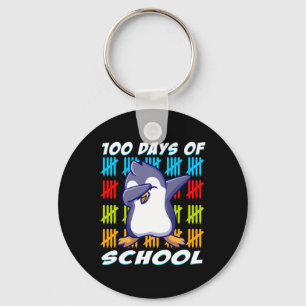 100 Days Of School Dabbing Penguin Fun Animal Love Keychain