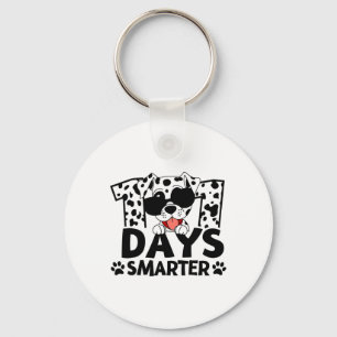 100 Days Of School Dalmatian Dog Boy Kid 100th Day Keychain