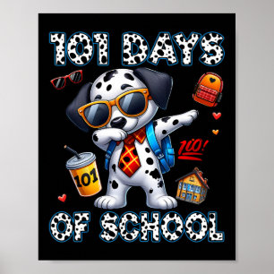 100 Days Of School Dalmatian Dog Boy Kid 100th Day Poster