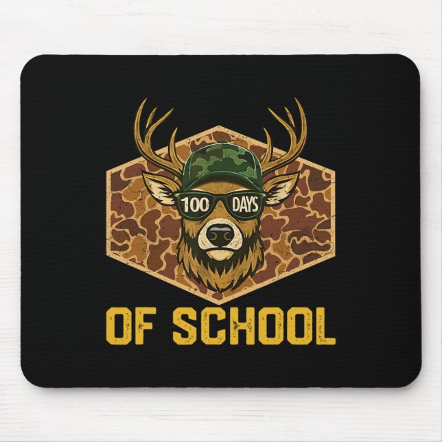 100 Days Of School Deer Hunting Camo Hunter Boy Gi Mouse Pad (Front)