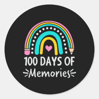 100 Days Of School Design - Memories Classic Round Sticker