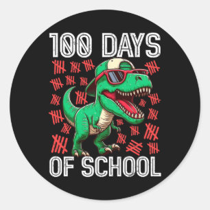 100 Days Of School Dinosaur 100th Day Of School Bo Classic Round Sticker