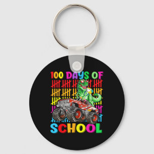 100 Days Of School Dinosaur Monster Truck 100th Da Keychain
