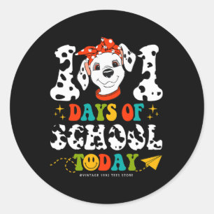 100 Days Of School Dog Boys Dalmatian Girls 100 Da Classic Round Sticker
