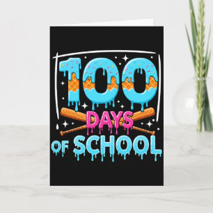 100 Days Of School Drip Ice Cream Baseball For Tea Card