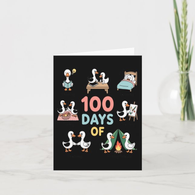 100 Days Of School Ducks Learning Card (Front)