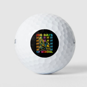100 Days Of School Excavator School Teacher Golf Balls