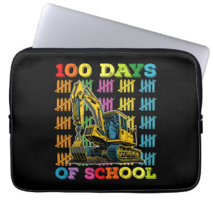 100 Days Of School Excavator School Teacher Laptop Sleeve