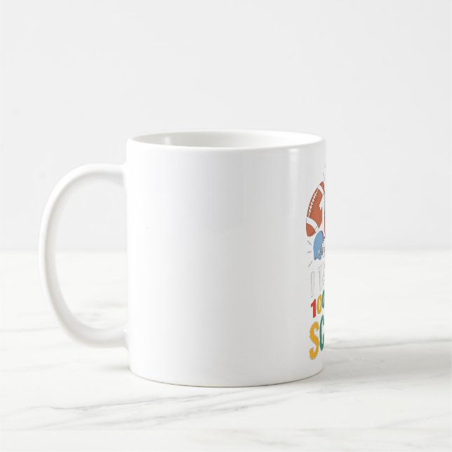 100 Days Of School Football Coffee Mug (Left)