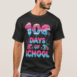 100 Days Of School Football Do Dripping Teacher T-Shirt