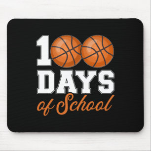 100 Days Of School For 100th Day Basketball Studen Mouse Pad