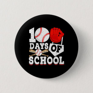 100 Days Of School For Boys Kids Baseball 100th Da 2 Inch Round Button