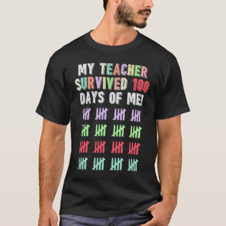 100 Days of School For Kids Boys And Girls Teacher T-Shirt