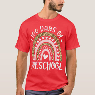 100 Days of School For Preschool Teacher Rainbow L T-Shirt