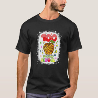 100 Days of School for Teachers Kids Leopard Teach T-Shirt