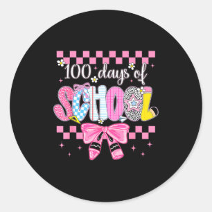 100 Days Of School Fun Milestone Clroom Kids Classic Round Sticker