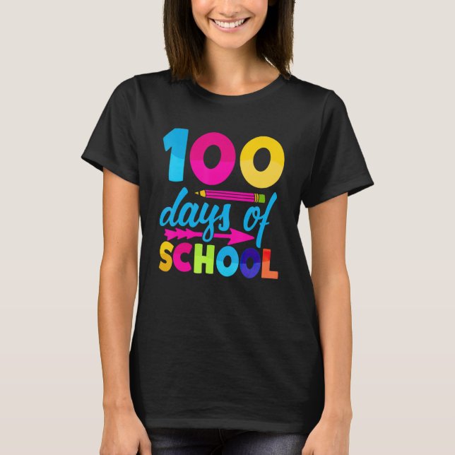 100 Days Of School Funny 100 Days Brighter For Tea T-Shirt (Front)
